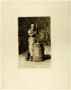 Une femme barattant