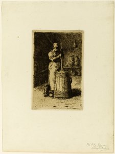 Une femme barattant