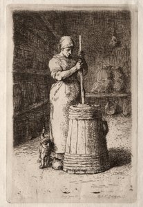 Une femme barattant - Jean Francois Millet