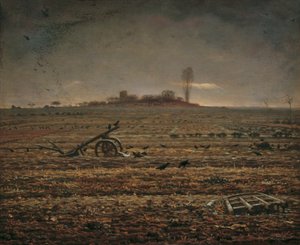 La plaine de Chailly avec herse et charrue - Jean Francois Millet