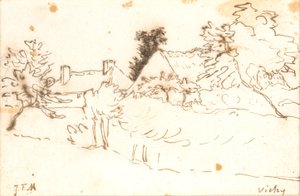 Une ferme entre les arbres, Vichy (Allier) - Jean Francois Millet