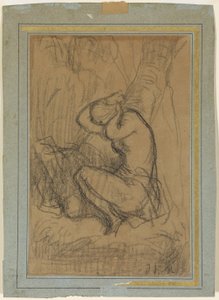 Jeune femme remontant ses longs cheveux après le bain - Jean Francois Millet