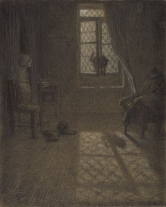 Le chat à la fenêtre, 1857-58 - Jean Francois Millet