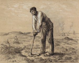 Homme avec une houe, vers 1860-62 - Jean Francois Millet
