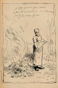 Paysanne brûlant des mauvaises herbes, XIXe siècle - Jean Francois Millet