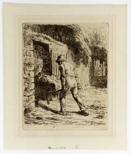 Paysanne avec une brouette