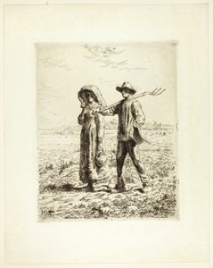 Paysans Allant Travailler - Jean Francois Millet