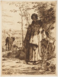 Bergère tricotant - Jean Francois Millet