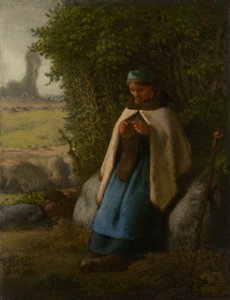 Bergère assise sur un rocher, 1856 - Jean Francois Millet