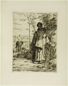La bergère tricotant - Jean Francois Millet