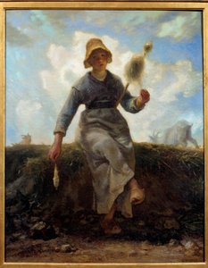 La fileuse, chevrière auvergnate - Jean Francois Millet