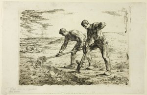 Deux hommes creusant - Jean Francois Millet