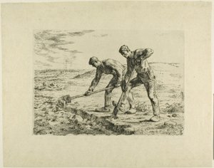 Deux hommes creusant - Jean Francois Millet