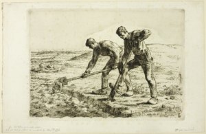 Deux hommes creusant - Jean Francois Millet