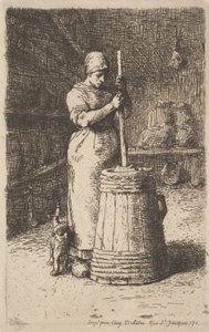 Femme barattant du beurre, 1855-56 - Jean Francois Millet