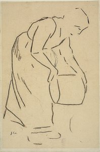 Femme vidant un seau - Jean Francois Millet