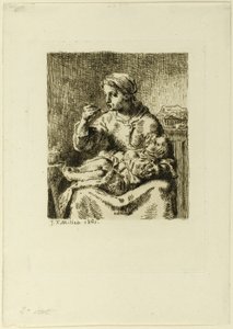 Femme nourrissant son enfant - Jean Francois Millet