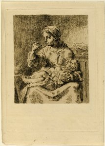 Femme nourrissant son enfant - Jean Francois Millet