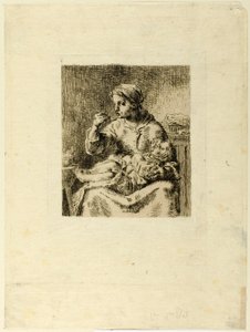 Femme nourrissant son enfant - Jean Francois Millet