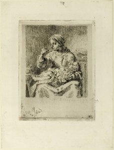 Femme nourrissant son enfant - Jean Francois Millet