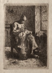 Femme cousant - Jean Francois Millet