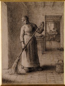 Femme balayant sa maison - Jean Francois Millet