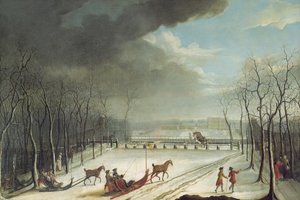 Le prince de Condé chassant en traîneau en 1767 - Jean Francois Perdrix