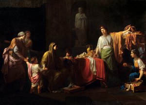 (détail) Cornélie (189 - 110 av. J.-C.) mère des Gracques - Tiberius Sempronius Gracchus et son frère Caius Sempronius Gracchus surnommés les Gracques, hommes d