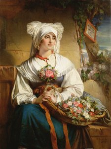 Une fleuriste de Trieste - Jean Francois Portaels