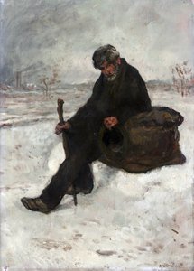 Un philosophe, Cheminot dans la neige - Jean Francois Raffaelli