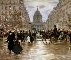 Boulevard Saint-Michel, fin 19e ou début 20e siècle - Jean Francois Raffaelli