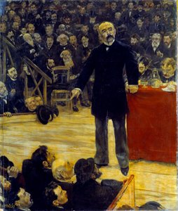 Georges Clemenceau (1841-1929) prononçant un discours au Cirque Fernando (1883)