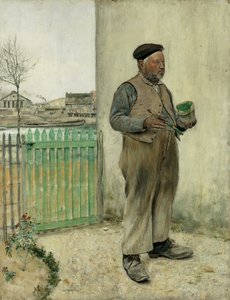 Homme venant de peindre sa clôture