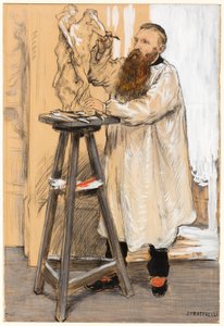 Portrait du sculpteur Auguste Rodin dans son atelier - Jean Francois Raffaelli