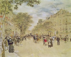 Le Pavillon de Hanovre et le Boulevard des Italiens, Paris, après 1870 - Jean Francois Raffaelli