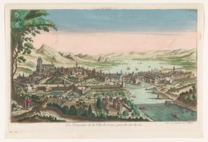 Vue sur la ville de Genève depuis le lac de Genève