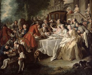 Le déjeuner de chasse, détail des convives, 1737 - Jean François de Troy