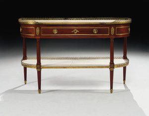 Console desserte Louis XVI - Jean Frederic Birckel