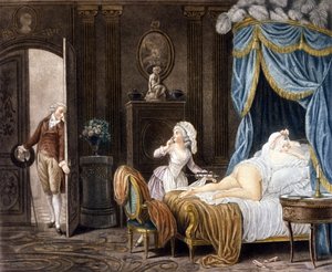 La femme de chambre non officielle. Gravure du XVIIIe siècle - Jean Frederic Schall