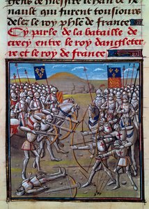 Bataille de Crécy, miniature des Chroniques de Froissart par Jean Froissart - Jean Froissart