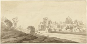 Vue sur les ruines du palais sur le Palatin à Rome - Jean Grandjean (attributed to)