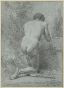 Nu masculin agenouillé, vu de dos - Jean Grandjean