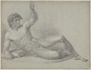 Homme nu couché, appuyé sur le bras droit - Jean Grandjean