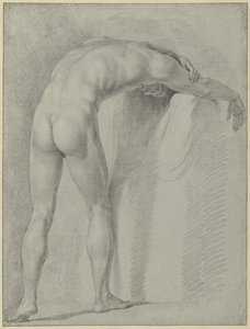 Homme nu debout, penché en avant, vu de dos - Jean Grandjean