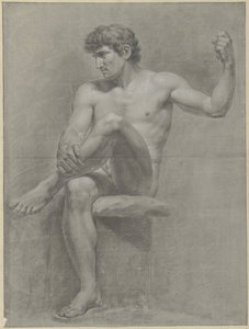 Homme nu assis, la jambe gauche sur le genou droit - Jean Grandjean