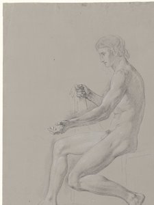 Nu masculin assis, vers la gauche - Jean Grandjean