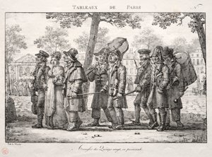Scènes de Paris : Aveugles des Quinze-Vingts, Marchant - Jean Henri Marlet