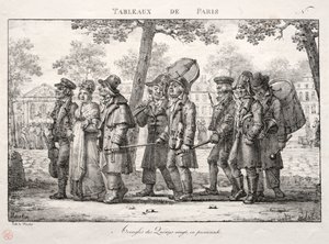 Scènes de Paris : Aveugles des Quinze-Vingts, marchant - Jean Henri Marlet