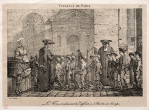 Scènes de Paris : Les Frères Conduisant les Enfants à Saint-Nicolas-des-Champs - Jean Henri Marlet