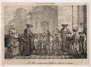 Scènes de Paris : Les frères conduisant les enfants à Saint-Nicolas des Champs - Jean Henri Marlet